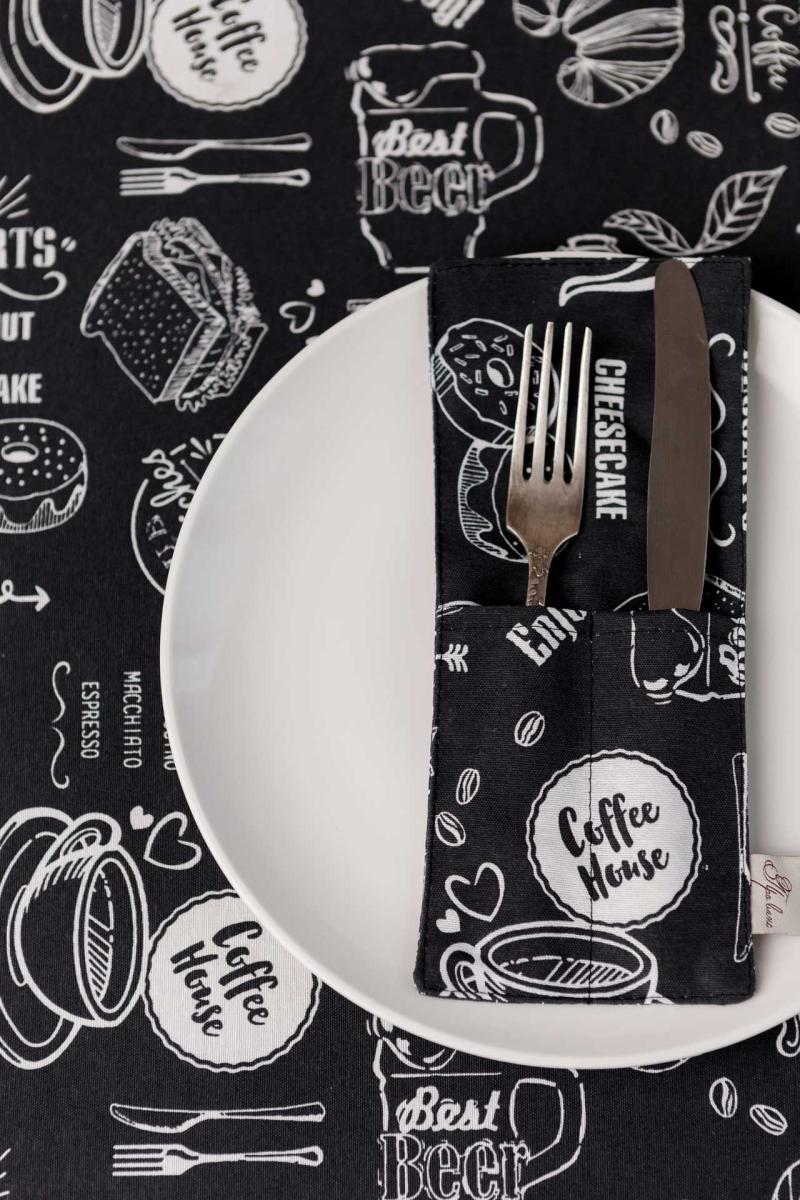 Чохол для столових приладів Breakfast black ТМ ПРОВАНС