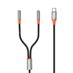 Перехідник XO NB-R269B USB-C/AUX 3.5мм 1 м Black (NB-R269B.black)