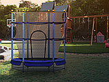 Вуличний круглий дитячий батут, манеж із захисною сіткою (138 x 160 см), Синій, фото 6
