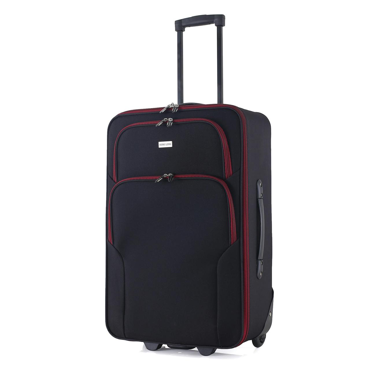 Валіза туристична 50 л Semi Line 24" (M) Black/Red Lines, фото 1