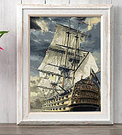 Алмазна мозаїка "Шторм", картина стразами. Матова. 20*30 см