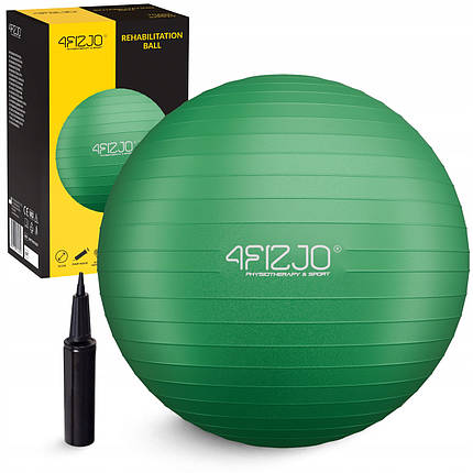 М'яч для фітнесу (фітбол) 4FIZJO 55 см Anti-Burst Green (P-5907739316264), фото 1