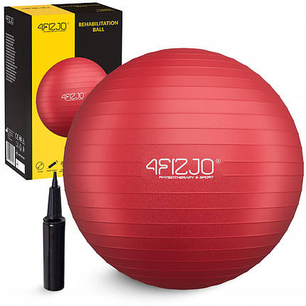 М'яч для фітнесу (фітбол) 4FIZJO 75 см Anti-Burst Red (P-5907739316356), фото 1
