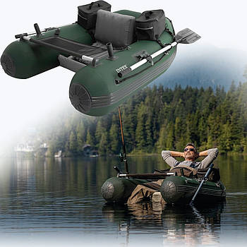 Надувний човен 165х119х38 см з сидінням, двома веслами та сумкою для перенесення Intex 68381 Зелений