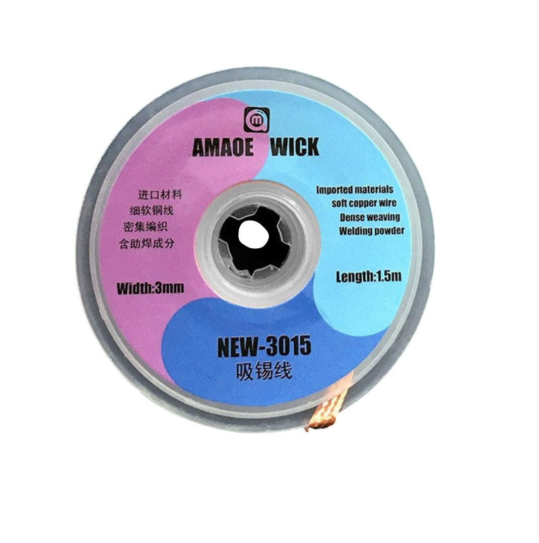 Припійна обплітка 3.0х1.5 для очищення припою, мідна, Amaoe