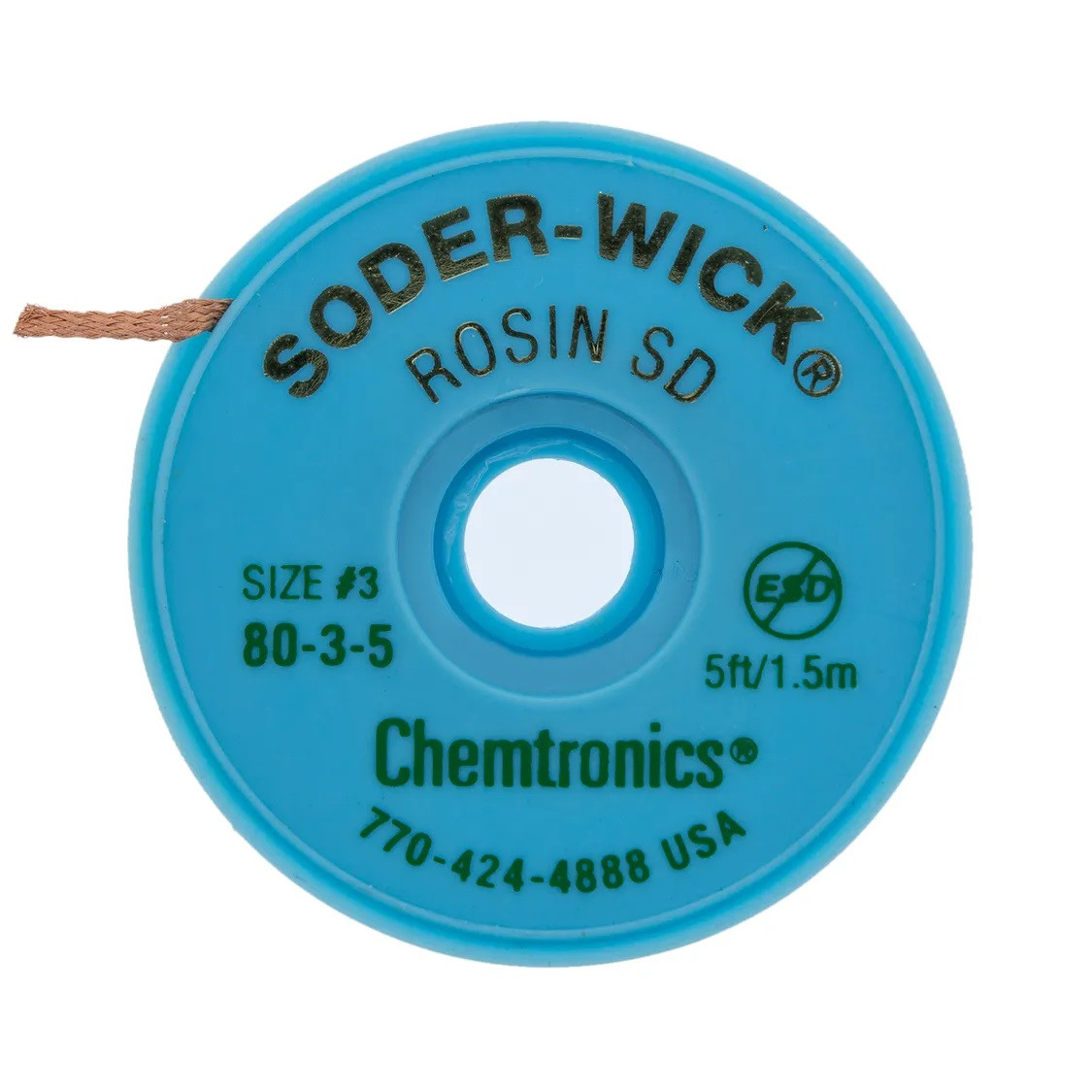 Припійна обплітка 1.9х1.5 для очищення припою, мідна, Chemtronics