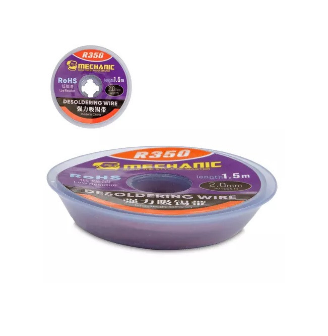 Припійна обплітка 2.0х1.5 для очищення припою, мідна, Mechanic R350