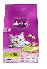 Корм Whiskas сухий повнораційний для дорослих котів з ягнятком,м/у 300г (Віскас