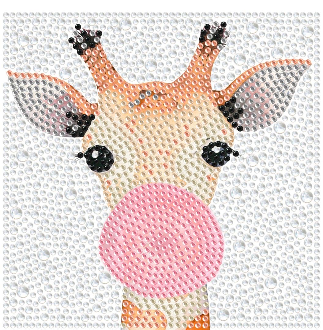 Алмазна мозаїка Жираф бабл-гам 15x15