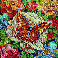 Алмазна мозаїка Кольоровий метелик 25х25