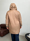Стильна жіноча демісезонна куртка утеплена двостороння подовжена ''Ера'', фото 7