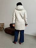 Стильна жіноча демісезонна подовжена куртка утеплена -''Фабьєн''''Ера'', фото 7