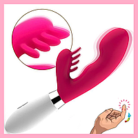 Вібратор-кролик на батарейках із шипами, Вагінально-кліторальний стимулятор із вібрацією, Інтимні іграшки