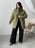 Стильна жіноча демісезонна подовжена куртка утеплена стьобана -''Фабьєн'', фото 3