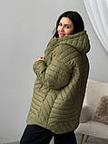 Стильна жіноча демісезонна подовжена куртка утеплена стьобана -''Фабьєн'', фото 4