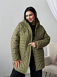 Стильна жіноча демісезонна подовжена куртка утеплена стьобана -''Фабьєн'', фото 5