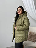 Стильна жіноча демісезонна подовжена куртка утеплена стьобана -''Фабьєн'', фото 6
