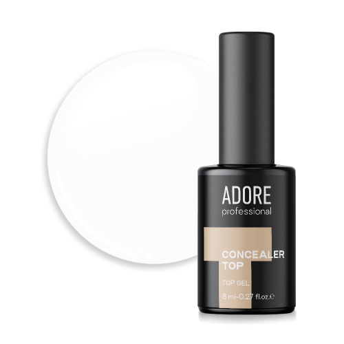 Закріплювач для гель-лаку ADORE Concealer Top №01 Blanc 8 мл, фото 1