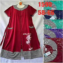 Жіноча халат тканина бавовна розмір 52-62 розмір колір показаний на зображенні у пачці від 5 шт.