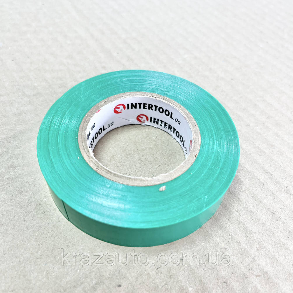 Стрічка ізоляційна 0.15 мм*17 мм*10м зелена INTERTOOL IT-0031, фото 1