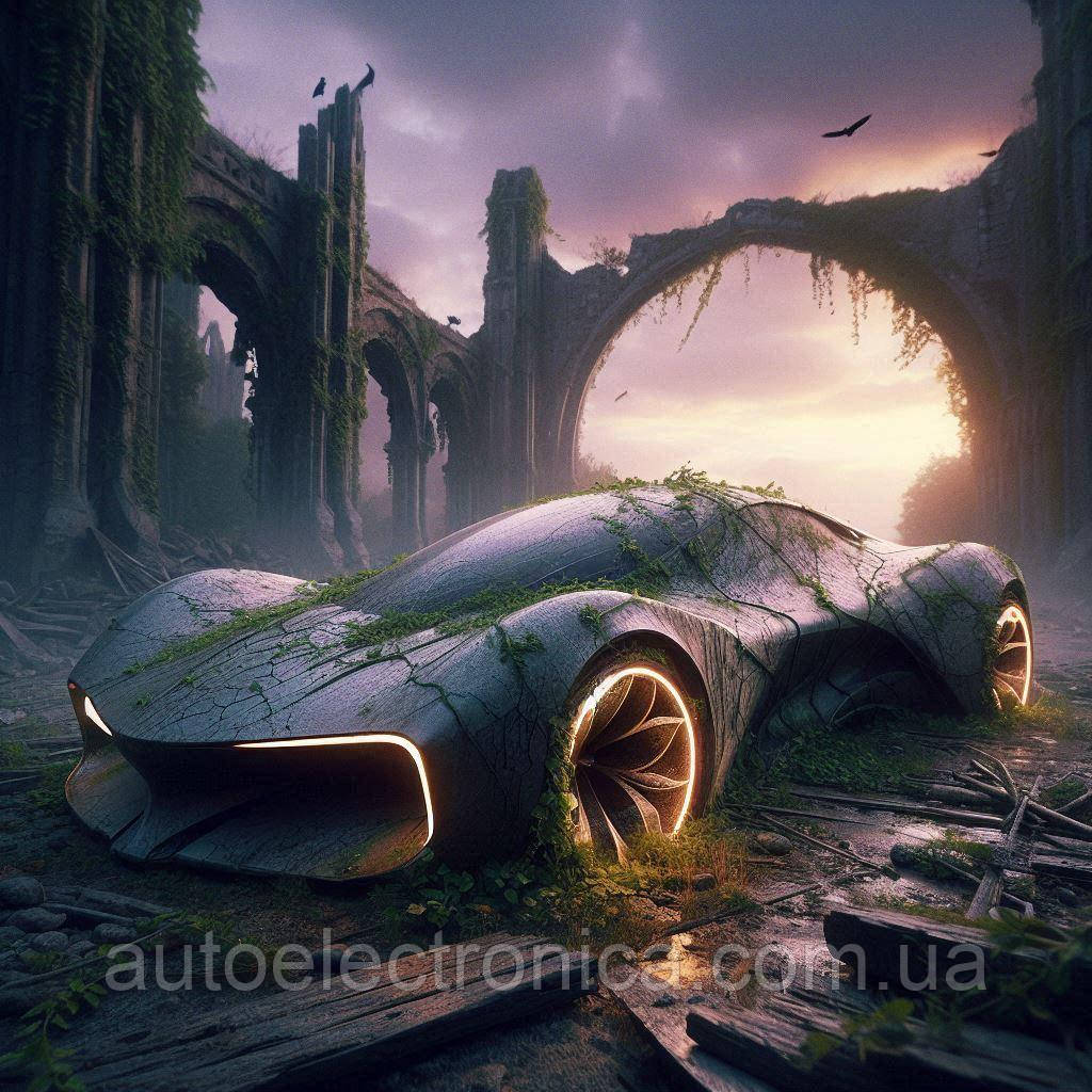 Картина на полотні "Futuristic Car in a City Abandoned by Time" | FCA 7.06, фото 1