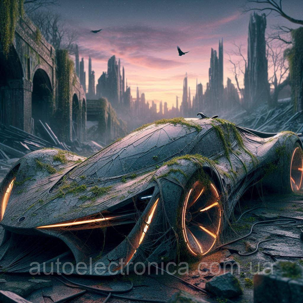 Картина на полотні "Futuristic Car in a City Abandoned by Time" | FCA 7.09, фото 1