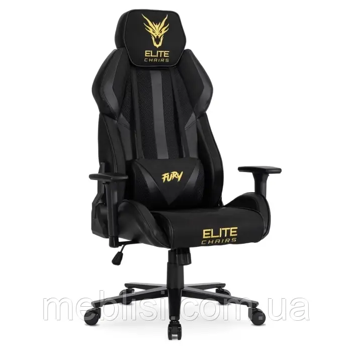 Крісло комп'ютерне (геймерське) NEXON чорний/жовтий (MEBEL ELIT) ME.FURY/CZ/ZO/E/T/FO, фото 1