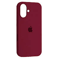 Чохол Silicone Case Full Camera для iPhone 16 матовий, Soft Touch, мікрофібра, бордовий (Marsala 52)