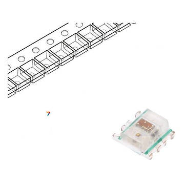 WS2812B-2020 LED: SMD: 2020: RGB: 2x2x0,84мм: 3,7 ... 5,3В: Лінза: прозора