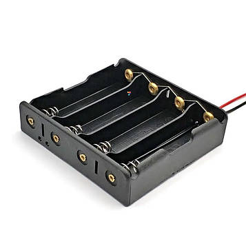 18650 4 Parallel Box Wire Батарейний відсік для акумуляторів типорозміру 18650 для чотирьох елементів. Висновки – дроти.
