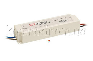 LPV-100-12 AC-DC мережевий перетворювач, герметичний - P вих: 100 Вт: Вхід: 110 / 220В авто: Вихідна напруга 12В, кількість