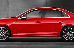Бокові пороги DPT V-2 для Audi A4 B8 2007-2015 рр. ABS-пластик (чорний глянець)