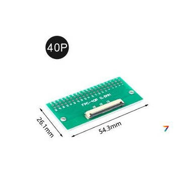0.5-40P-FPC-Adapter FPC/FFC адаптер. Двостороння плата перехідник. FPC з кроком 0,5/1.0 мм - DIP 40 контактів із кроком 2,54 мм