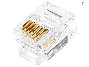EMP661AR200 Роз'єм: RJ12, вилка, PIN: 6, Контакти: фосфор-бронза, позолота