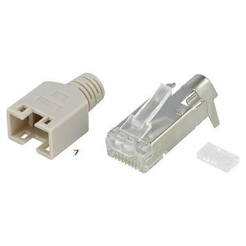 DS1123-13-P88TA Роз'єм: RJ45, вилка, PIN: 8, екранований, з амортизатором, сірий