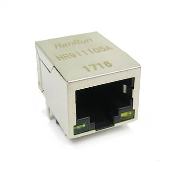 HR911105A HR911105A - бюджетний Ethernet роз'єм з індикацією і трансформатором