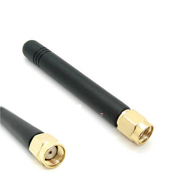 WIFI-2.4G-03-FS-56MM WIFI антена: Частота: 2400...2500MHz. Роз'єм: RP-SMA прямий. Довжина: 56 мм