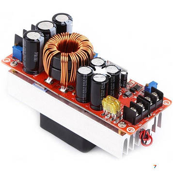 DC-DC-STEP-UP-1500W Підвищує DC-DC перетворювач (Step-up) з максимальною потужністю до 1500 Вт. Uвх. 10 ... 60 В. U вих. 12 ... 90