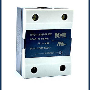 HHG1-1/032F-38-40A Твердотельное реле, однофазное, Управление: 3-32VDC. Нагрузка: 40-440 VAC/40A