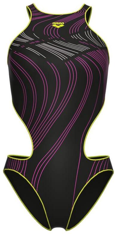Купальник закритий для жінок Arena ONE  STREAM SWIMSUIT чорний, рожевий Жін 34 original Акція Знижка