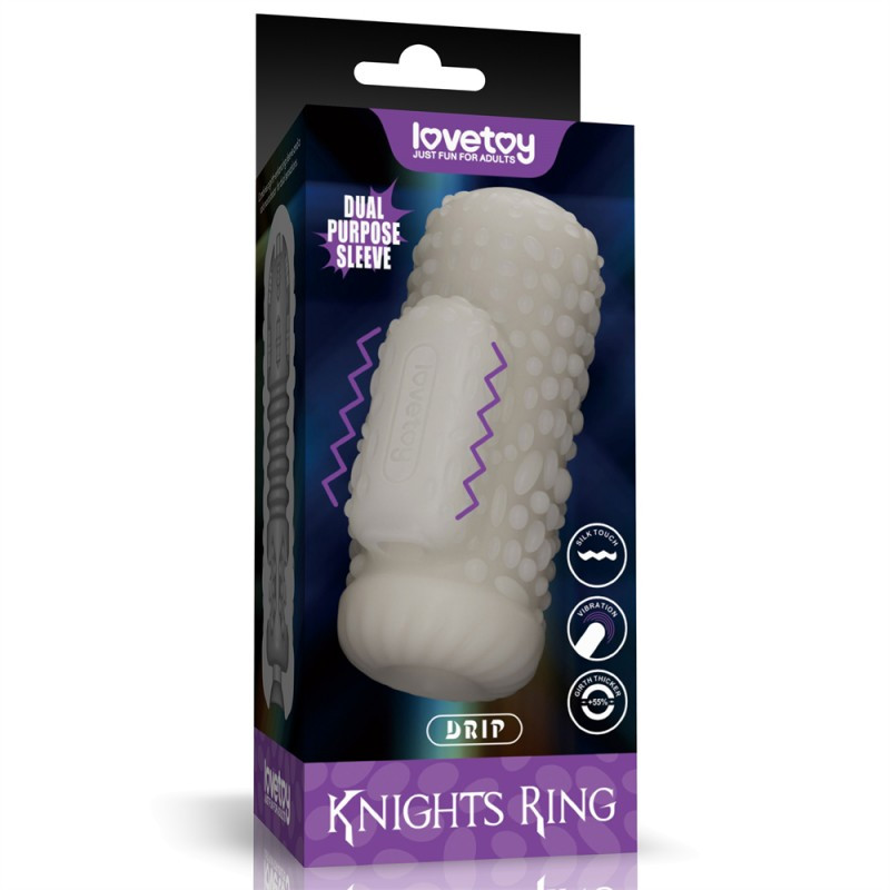 Вібронасадка на пеніс Knights Ring Vibrating Dual Purpose Sleeve Drip kitty.in.ua, фото 1