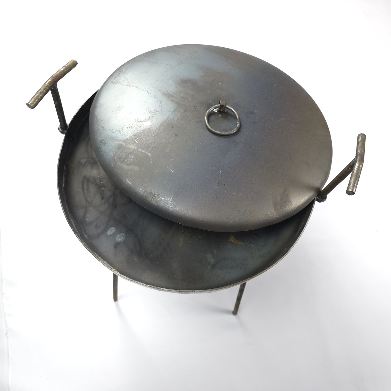 Сковорідка з диску на ніжках для пікніка Bars діскова сковорода з кришкою, фото 1