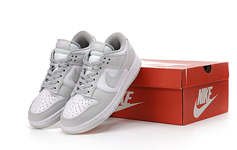 Жіночі чоловічі кросівки Nike SB Dunk Low Retro Gray White кеди Найк СБ Данк Лоу сірі низькі шкіряні весна осінь