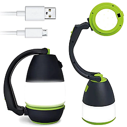 Кемпінговий ліхтар трансформер 3в1 з USB, PowerBank / Акумуляторний ліхтарик / Світлодіодна LED лампа