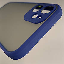 Чохол для Apple iPhone 12 Mini чохол із захистом для камери з кольоровими кнопками на айфон 12 міні темно-синій tcb, фото 5