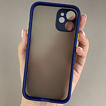Чохол для Apple iPhone 12 Mini чохол із захистом для камери з кольоровими кнопками на айфон 12 міні темно-синій tcb, фото 2