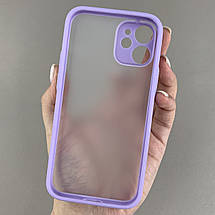 Чохол для Apple iPhone 12 Mini чохол із захистом для камери з кольоровими кнопками на айфон 12 міні бузковий tcb, фото 2