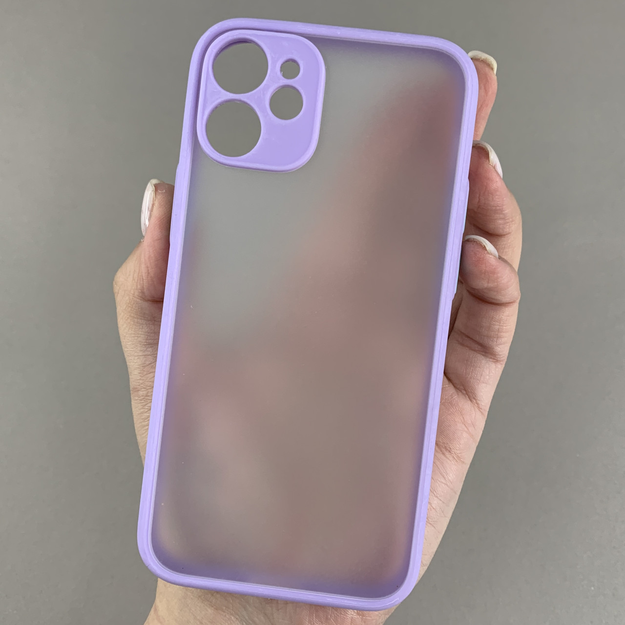 Чохол для Apple iPhone 12 Mini чохол із захистом для камери з кольоровими кнопками на айфон 12 міні бузковий tcb