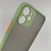 Чохол для Apple iPhone 12 Mini чохол із захистом для камери з кольоровими кнопками на айфон 12 міні зелений tcb, фото 3