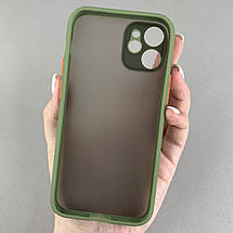 Чохол для Apple iPhone 12 Mini чохол із захистом для камери з кольоровими кнопками на айфон 12 міні зелений tcb, фото 2